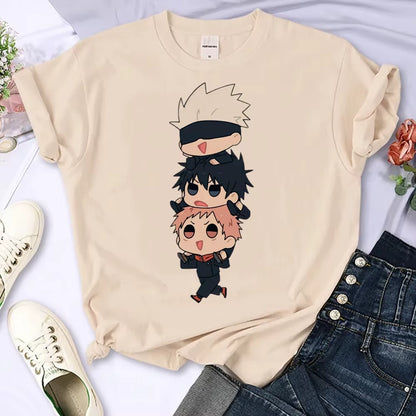 Tee Women Anime T Shirt Girl Japanese Streetwear Clothes