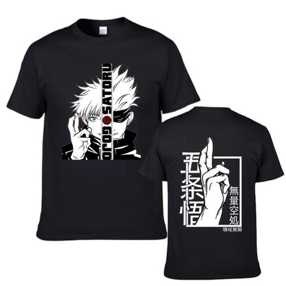 Anime T-Shirt Cool Gojo Satoru Graphic Printing T-Shirt Men'S Fashion Casual round Neck Short Sleeve Shirt