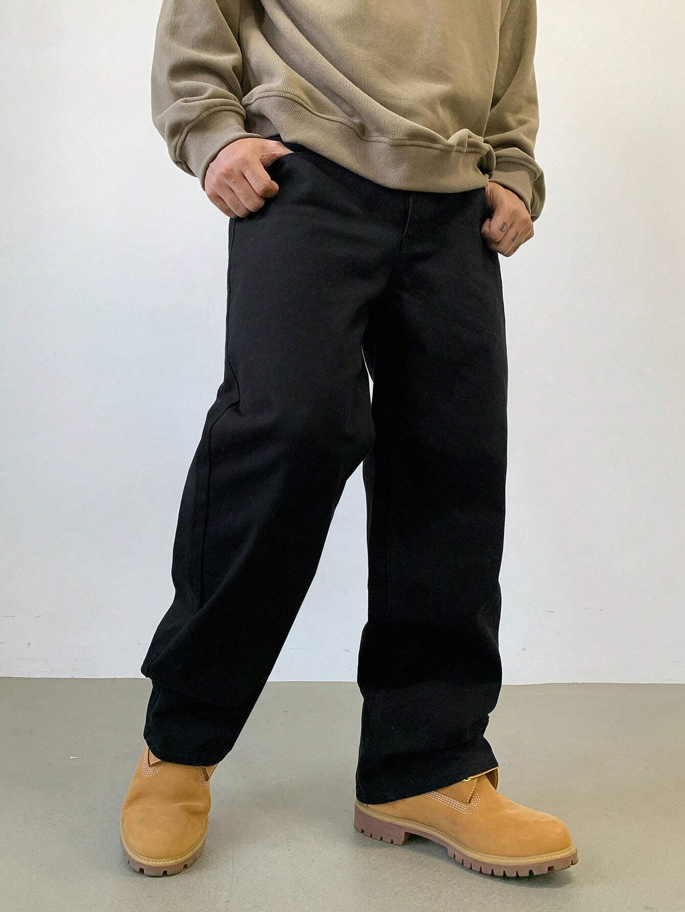 DAZY Men'S Solid Color Casual Baggy Pants, Fall