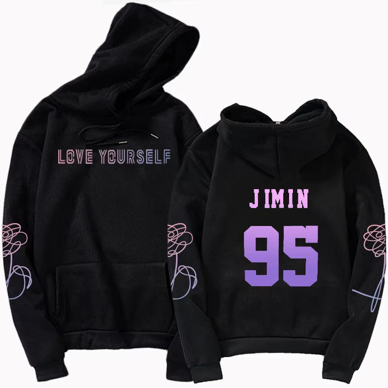 Jungkook Unisex Hoody Kpop Jung Kook Hoodies 97 Sweatshirt Love Yourself KPOP Hoody Sweatshirt XL for Casual Harajuku Kpop Hoody