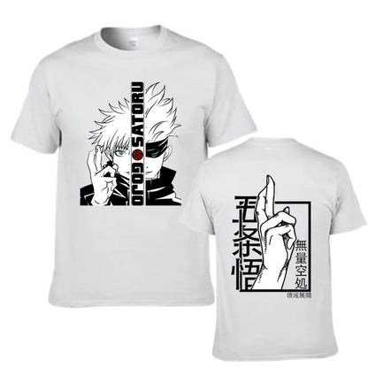 Anime T-Shirt Cool Gojo Satoru Graphic Printing T-Shirt Men'S Fashion Casual round Neck Short Sleeve Shirt