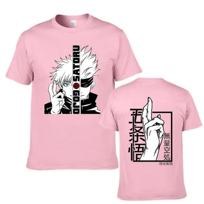 Anime T-Shirt Cool Gojo Satoru Graphic Printing T-Shirt Men'S Fashion Casual round Neck Short Sleeve Shirt