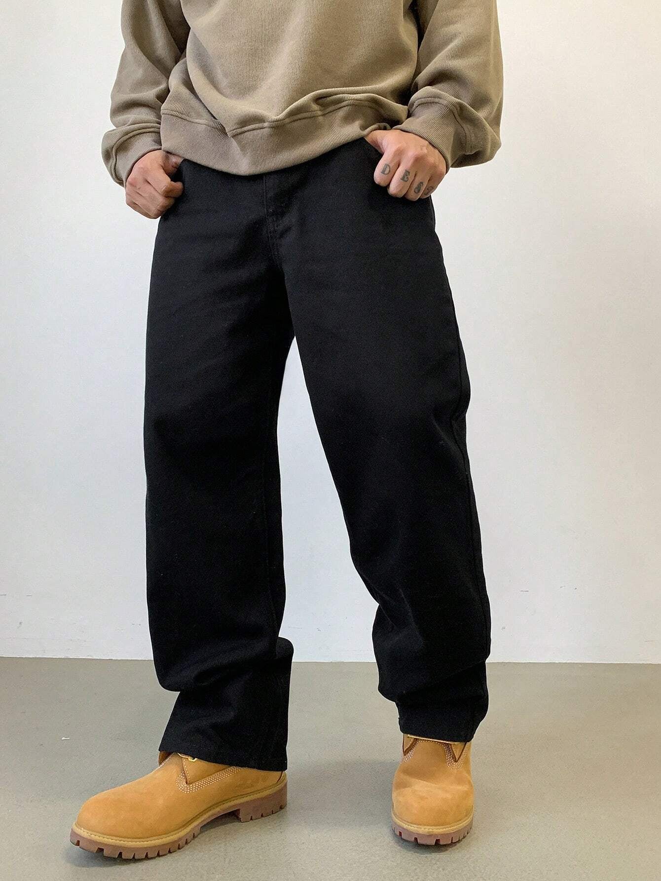 DAZY Men'S Solid Color Casual Baggy Pants, Fall