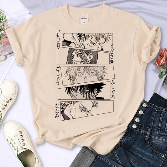 Tee Women Anime T Shirt Girl Japanese Streetwear Clothes