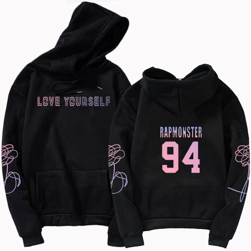 Jungkook Unisex Hoody Kpop Jung Kook Hoodies 97 Sweatshirt Love Yourself KPOP Hoody Sweatshirt XL for Casual Harajuku Kpop Hoody