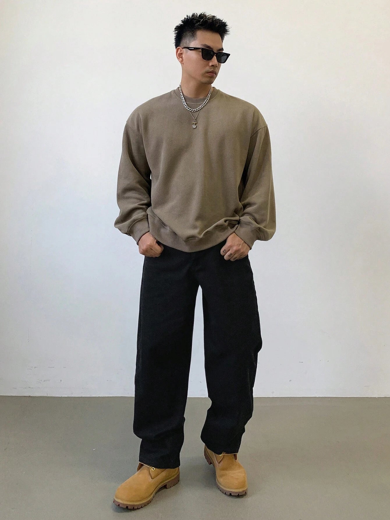 DAZY Men'S Solid Color Casual Baggy Pants, Fall